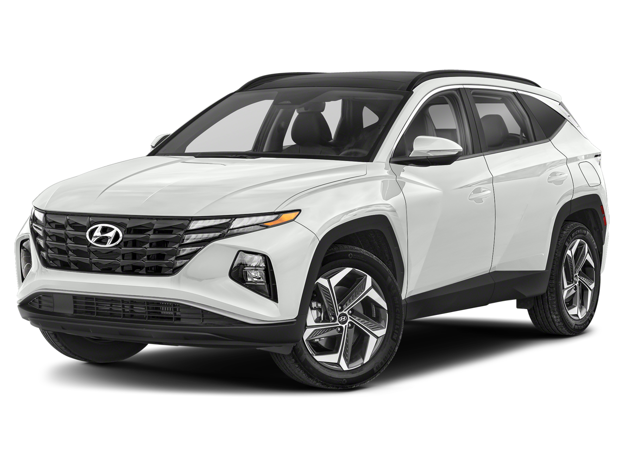 2023 Hyundai TUCSON HYBRID SEL Convenience in Serenity White Pearl — front three-quarter view