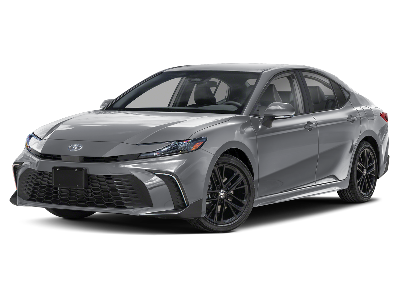 2025 Toyota Camry SE in Heavy Metal — front three-quarter view