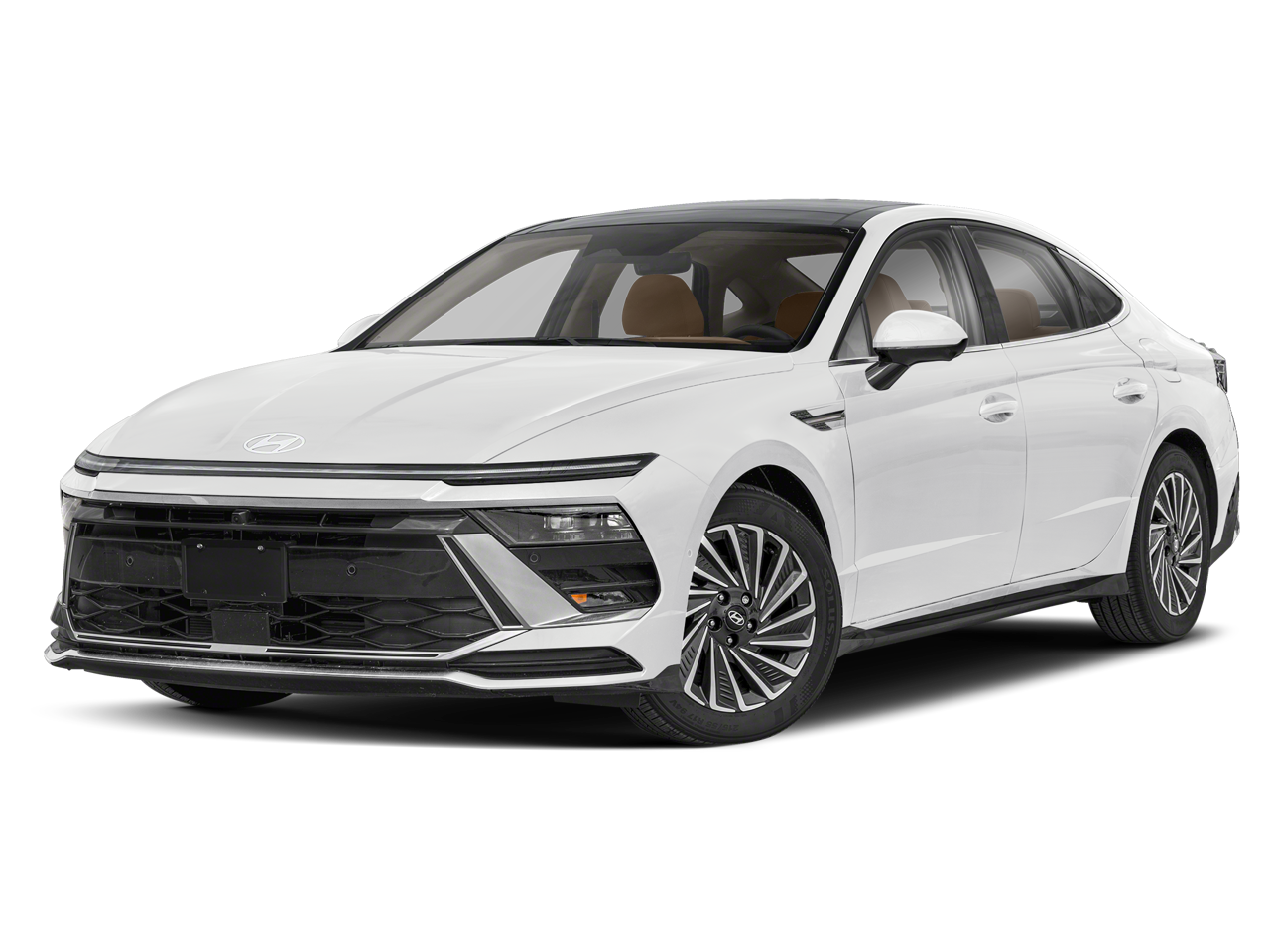 2026 Hyundai SONATA HYBRID Limited in Serenity White — front three-quarter view