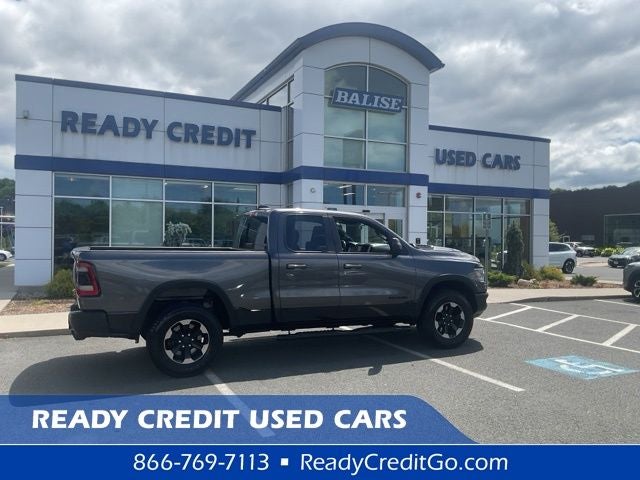 2019 RAM 1500 Rebel in Granite Crystal Metallic Clearcoat — front three-quarter view