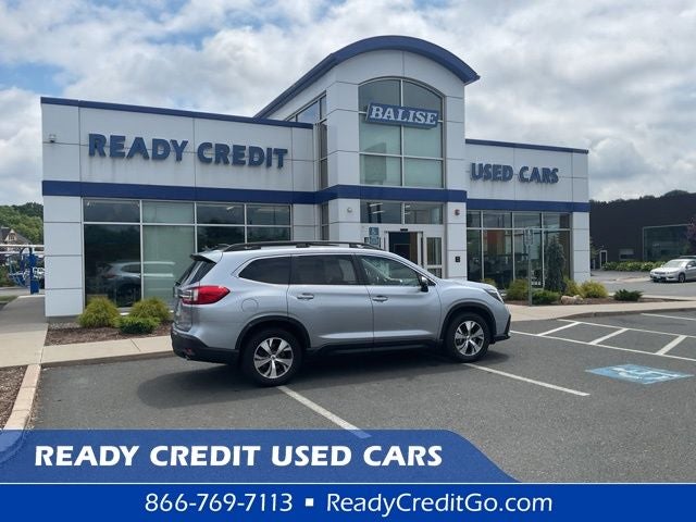 2023 Subaru Ascent Premium in Ice Silver Metallic — front three-quarter view