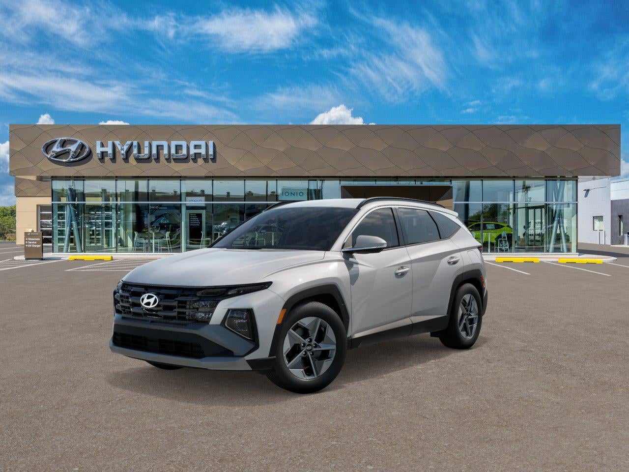 2026 Hyundai TUCSON SEL in White Pearl — front three-quarter view