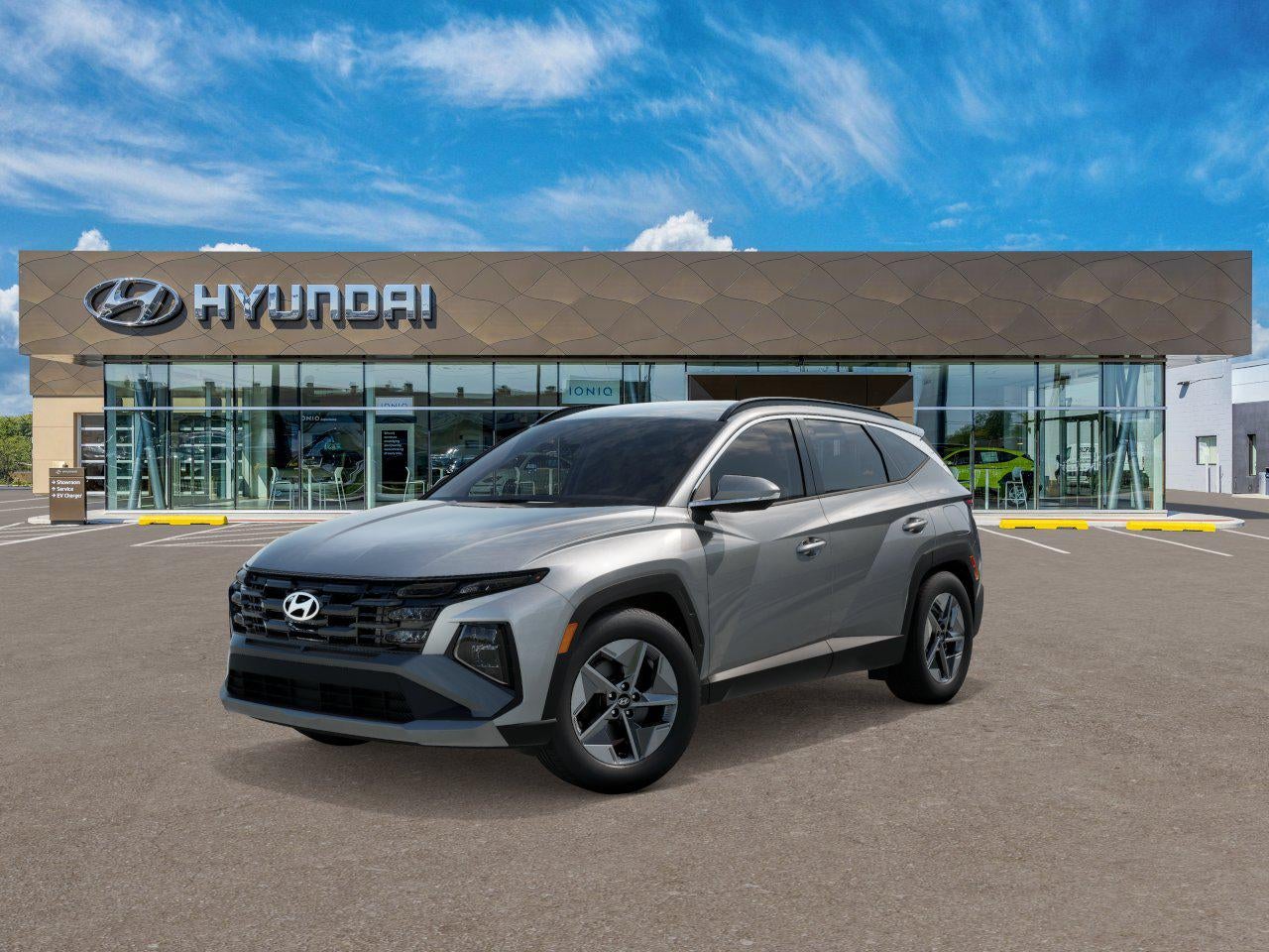 2026 Hyundai TUCSON SEL in Shimmering Silver — front three-quarter view