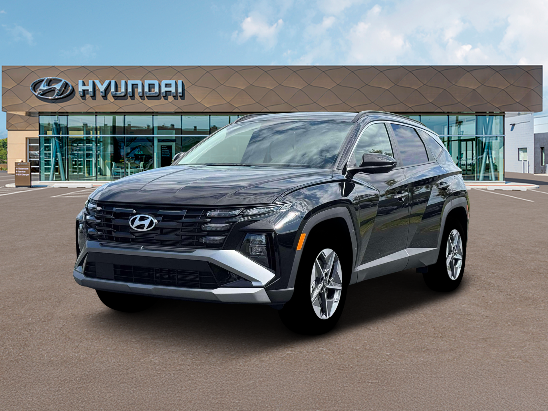 2026 Hyundai TUCSON SEL in Phantom Black — front three-quarter view