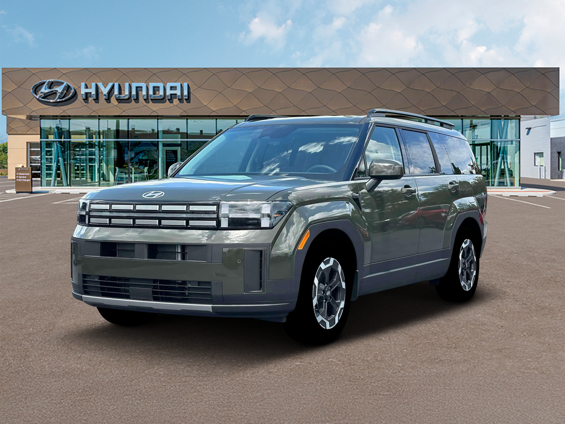 2026 Hyundai SANTA FE SEL in Rockwood Green — front three-quarter view