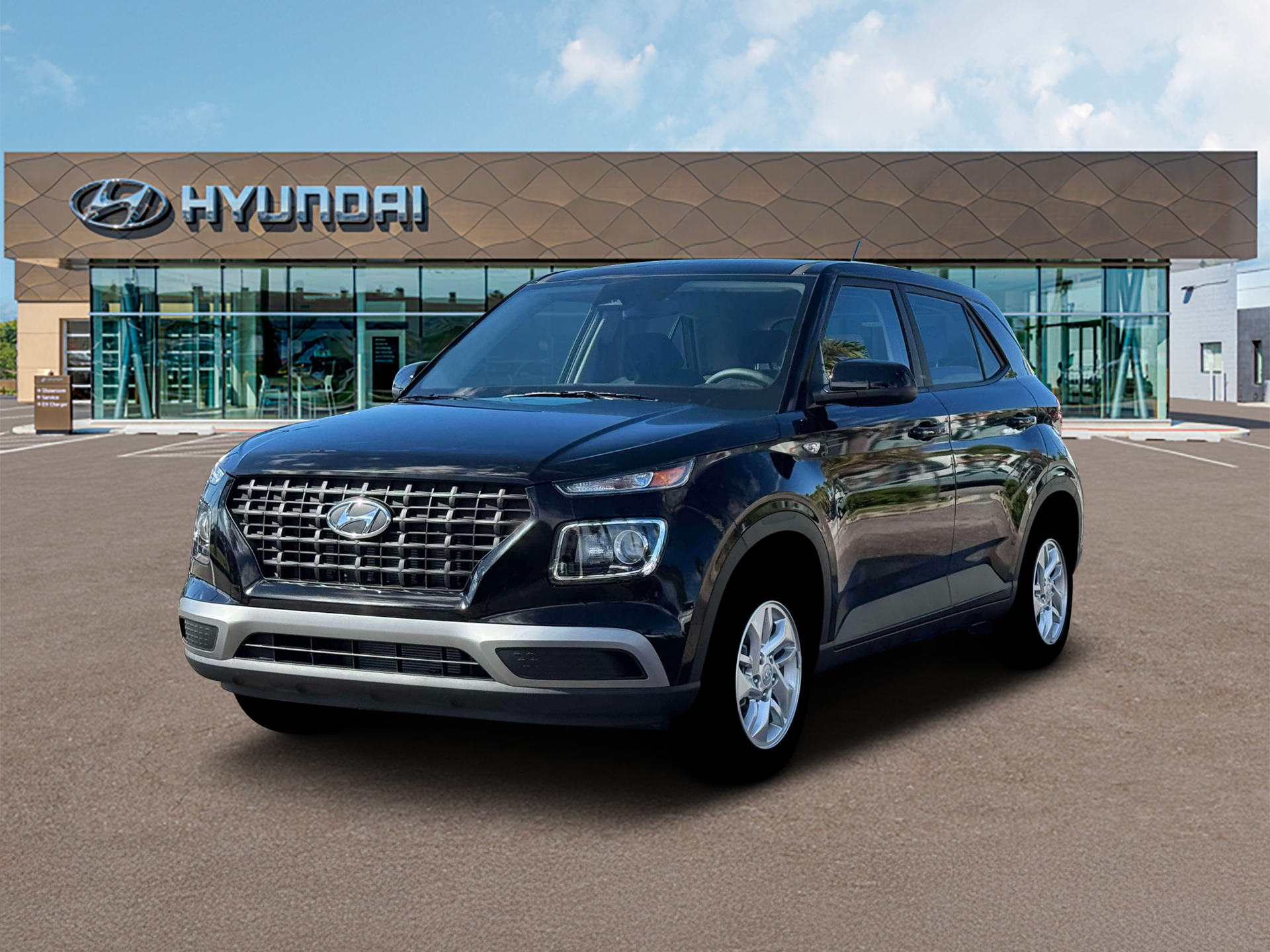 2026 Hyundai VENUE SE in Onyx Black — front three-quarter view